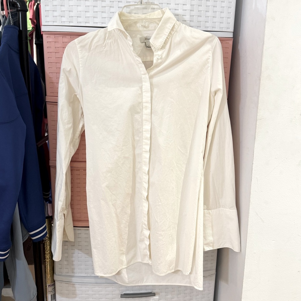 J crew Button-Up Shirt dress. Color white. Size 4.
